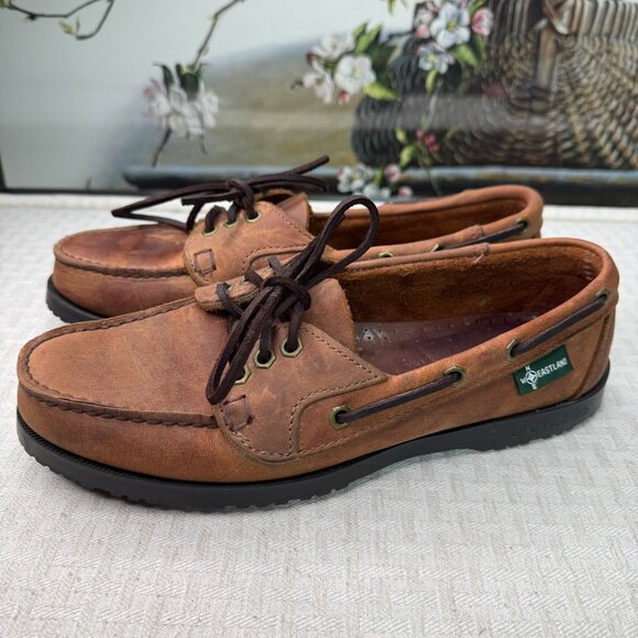 Eastland Shoes - Eastland Womens Size 9.5 D Brown Leather Boat Shoes Moc Toe Casual Loafers